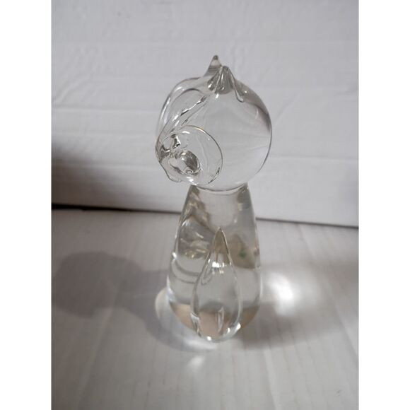 5 1/2" Clear Glass Owl Paperweight Figurine - Picture 2 of 6